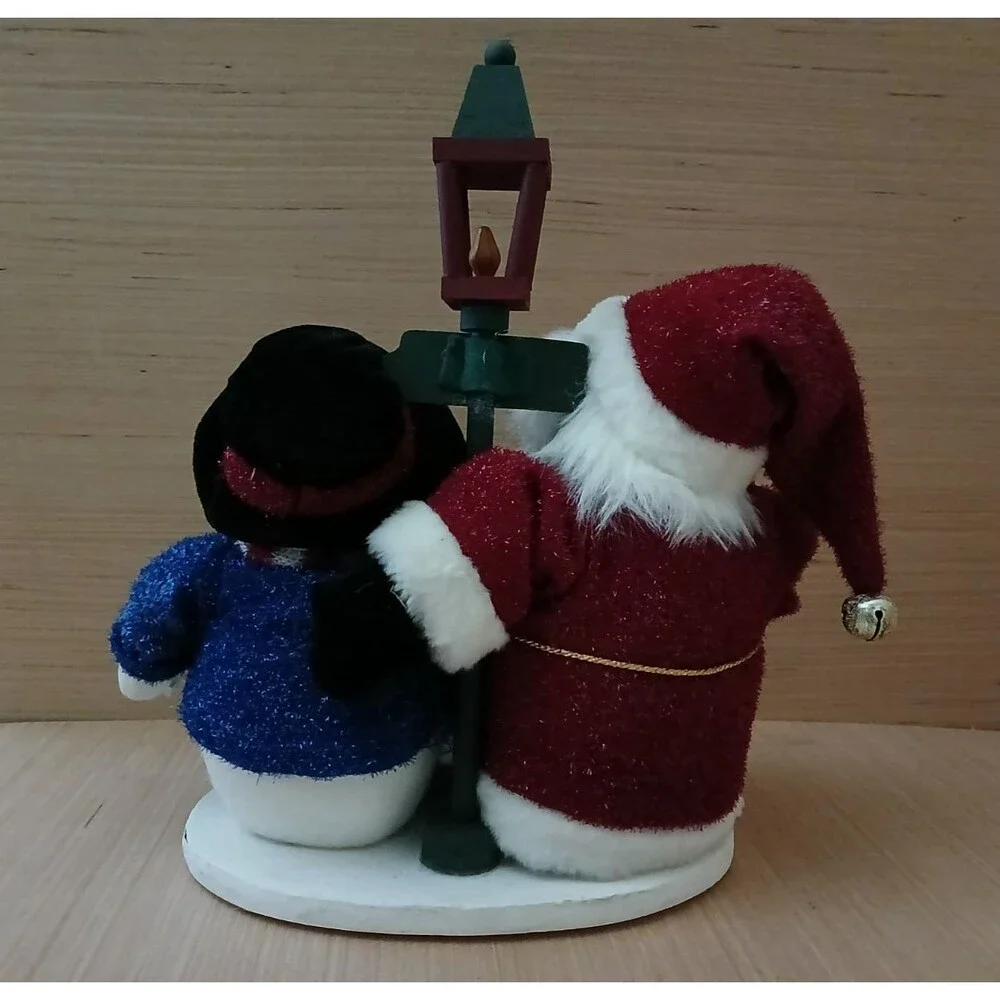 Merry Christmas Stuffed Santa Claus & Snowmen Figurines Holiday Decoration